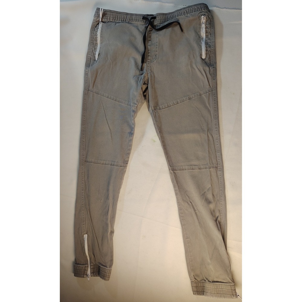 Carbon Freedom Flex Mens Gray Moto Jogger Pants Zipper Pockets Size Medium